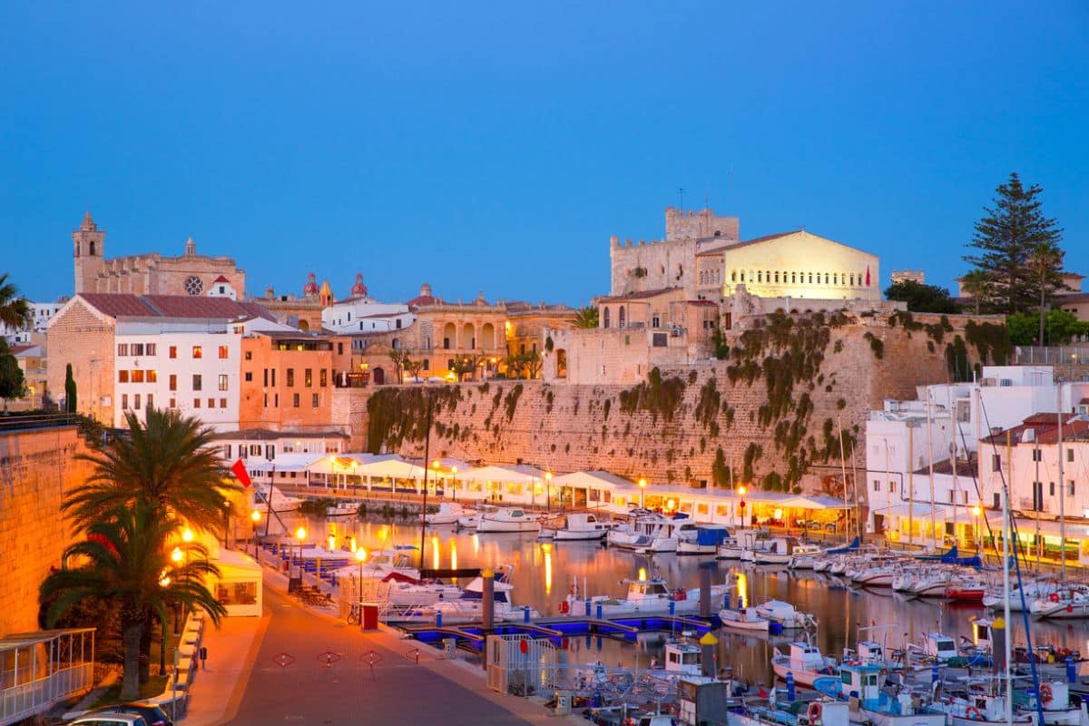 Ciutadella Menorca marina Port Sonnenuntergang