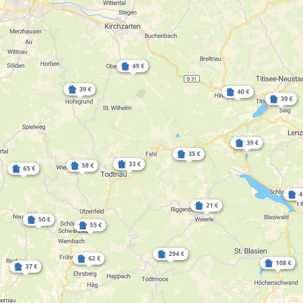 Landkarte Südschwarzwald