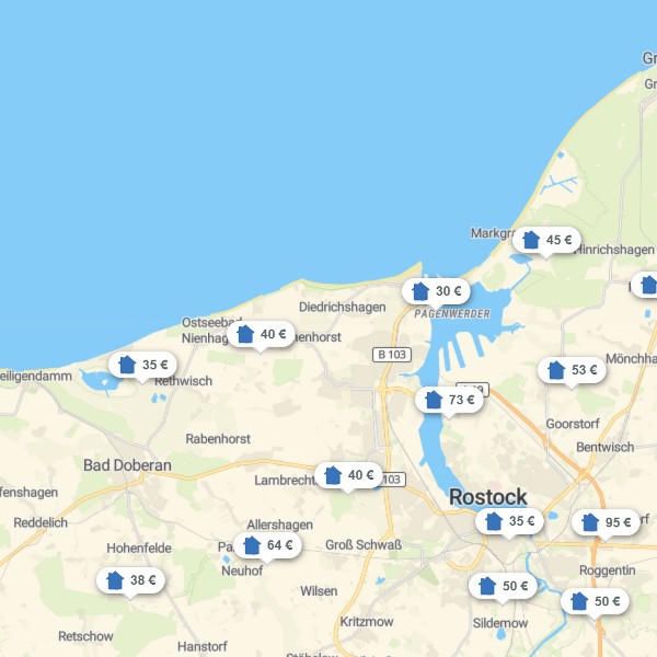 Landkarte Rostock & Umland