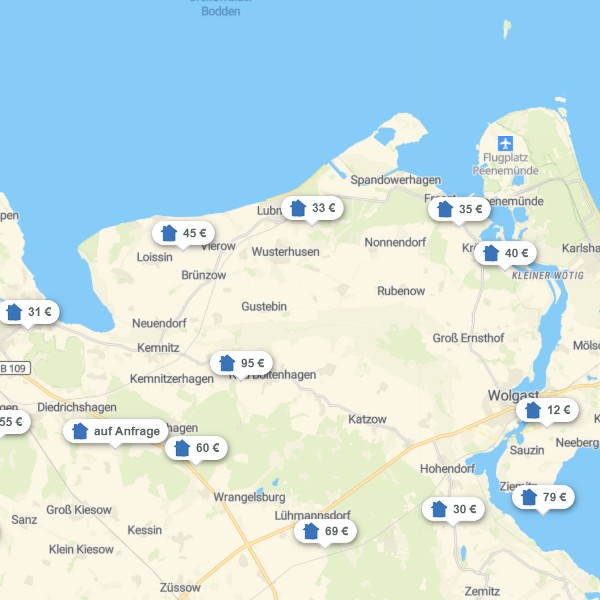 Landkarte Greifswalder Bodden