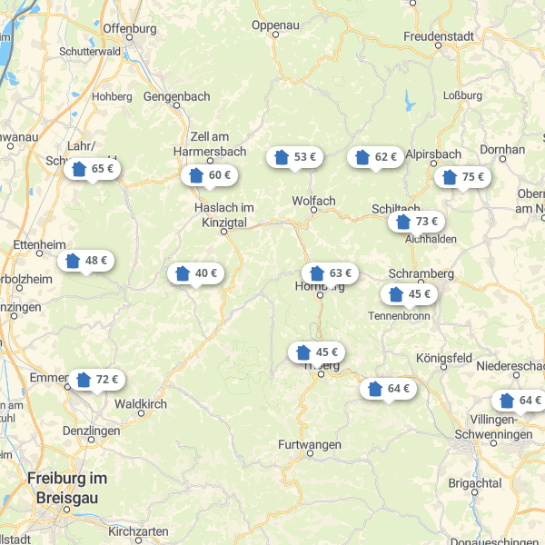 Landkarte Mittlerer Schwarzwald