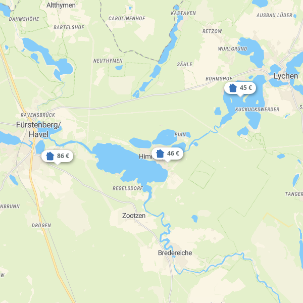 Landkarte Fürstenberger Seenland