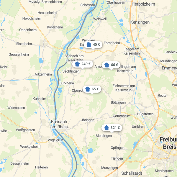 Landkarte Kaiserstuhl