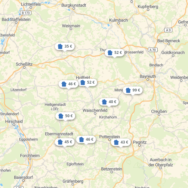 Landkarte Oberfranken