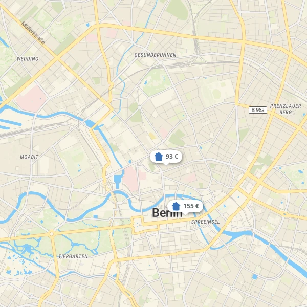 mappa del tiergarten di berlino