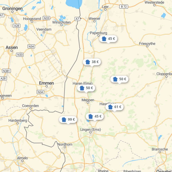 Landkarte Emsland