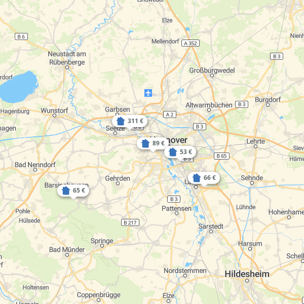 Landkarte Hannover Region