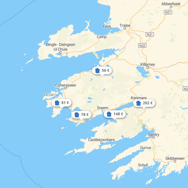 Landkarte County Kerry