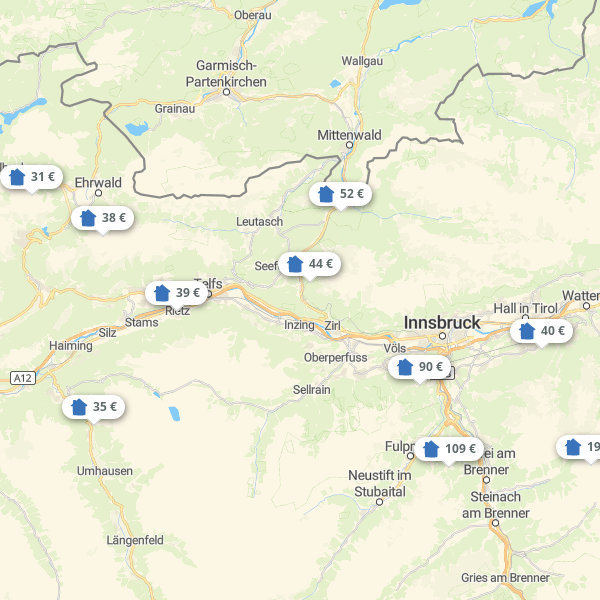 Landkarte Innsbruck & Umland