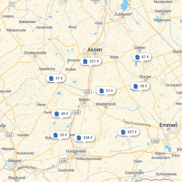 Kaart Drenthe