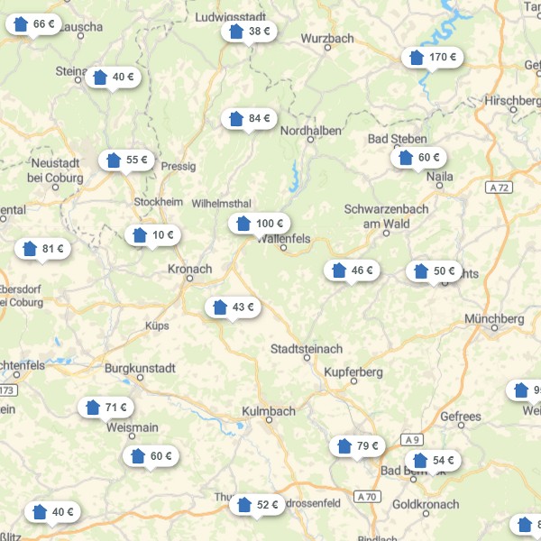 Landkarte Frankenwald