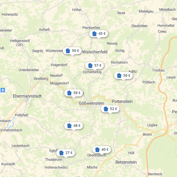 Landkarte Fränkische Schweiz