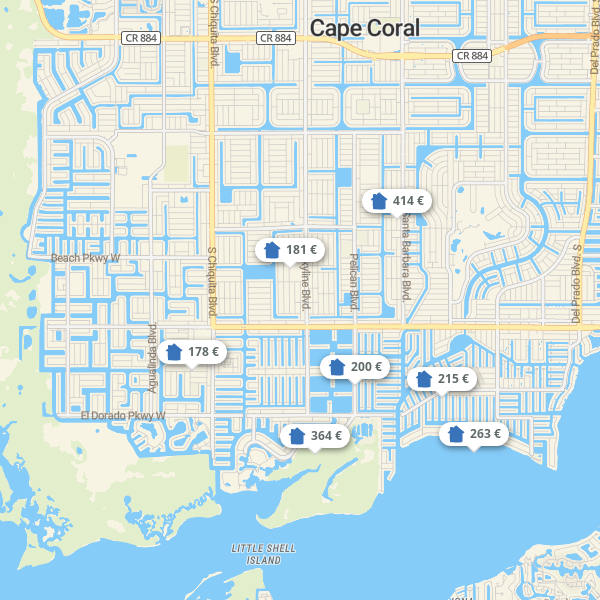 Landkarte Cape Coral & Umgebung