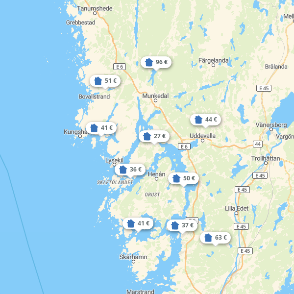 Landkarte Westschweden