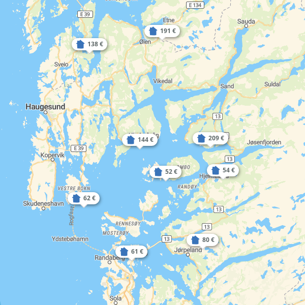 Landkarte Rogaland