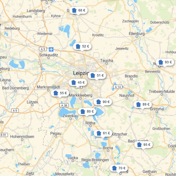 Landkarte Leipzig & Umland