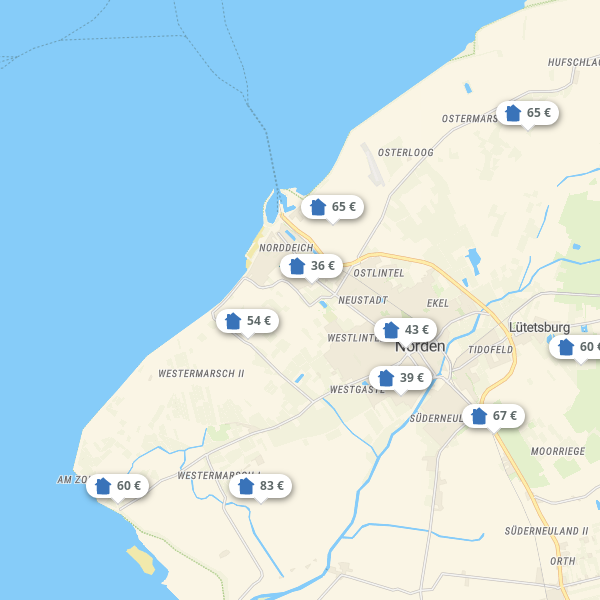 Landkarte Aurich & Umland