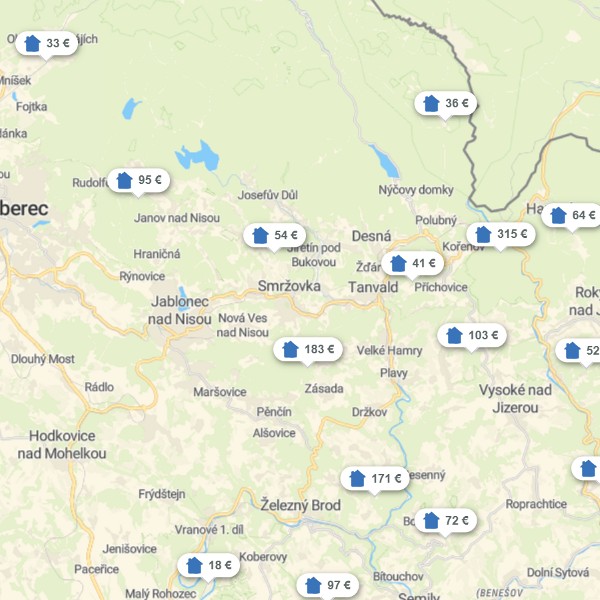 Landkarte Liberec & Umland